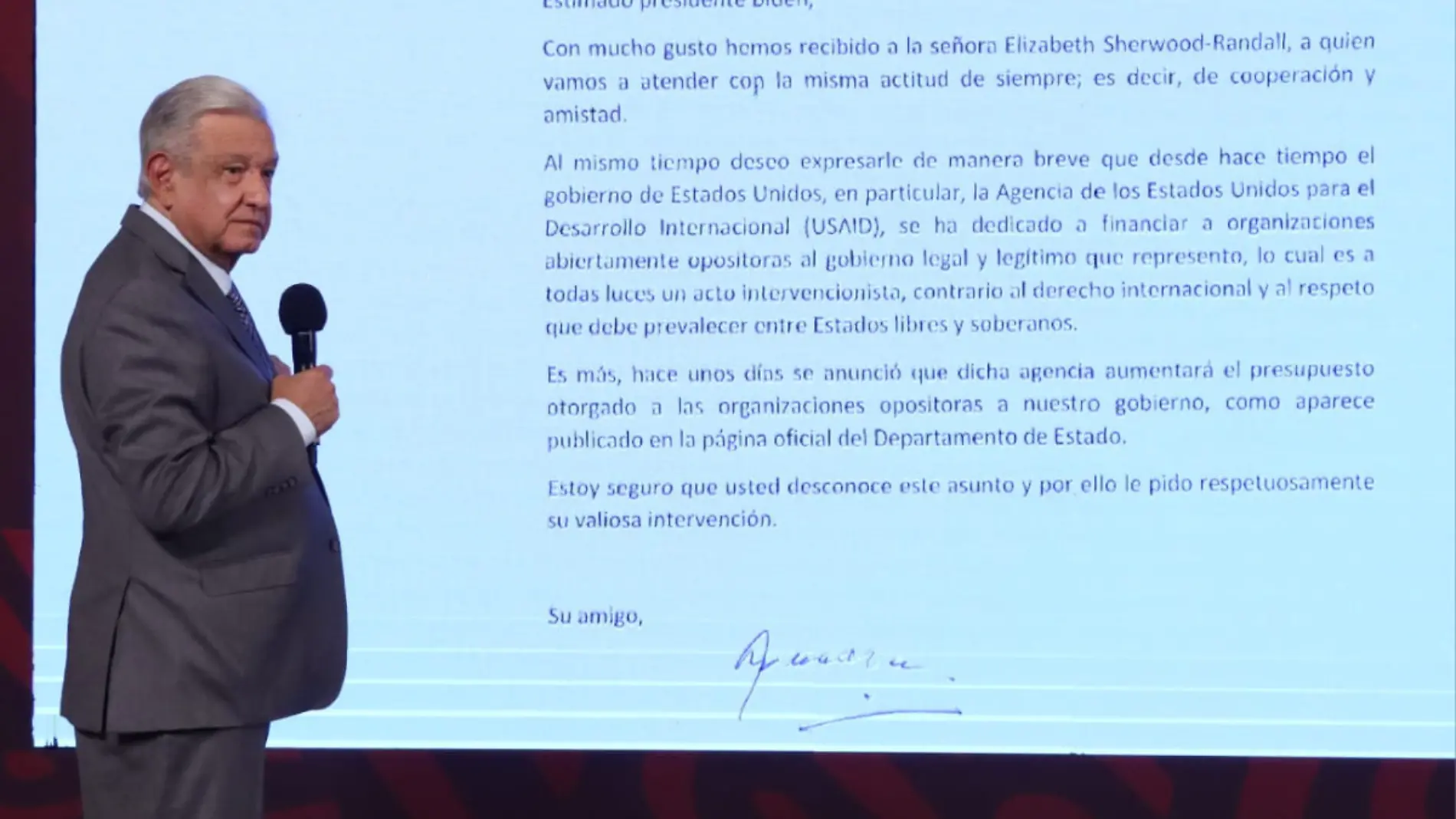 AMLO envía carta a Biden 